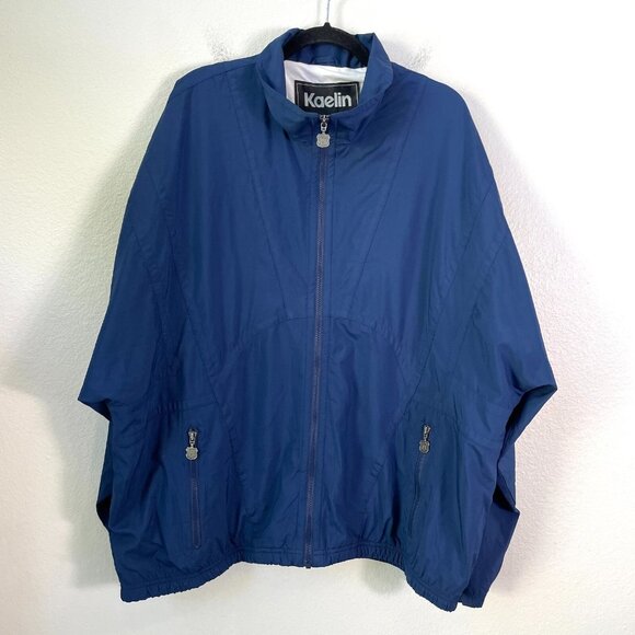 Kaelin Mens XXL Jacket Lined Blue Windbreaker Zip Up Track Bomber - Picture 1 of 8